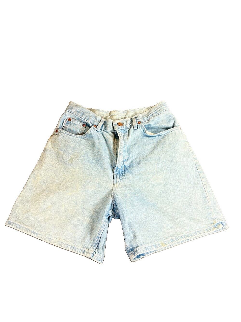 Vintage Chic Denim Shorts Womens 28 High Waist Light Wash 90s Mom Fit USA Made